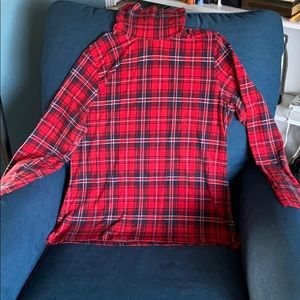 Lands and red plaid turtleneck, XL